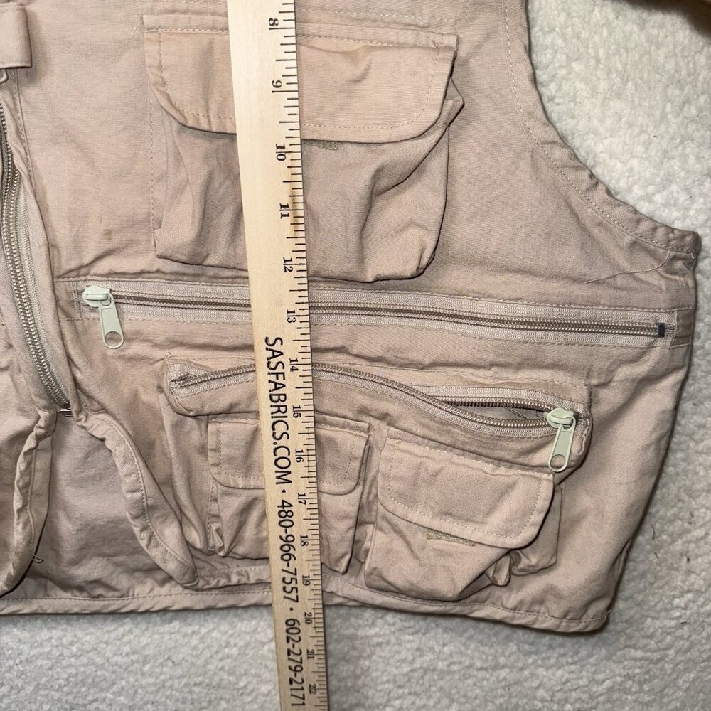 White River Fly Trout Fishing Outdoor Khaki Tackle Bait Vest Large Pockets - Picture 6 of 6